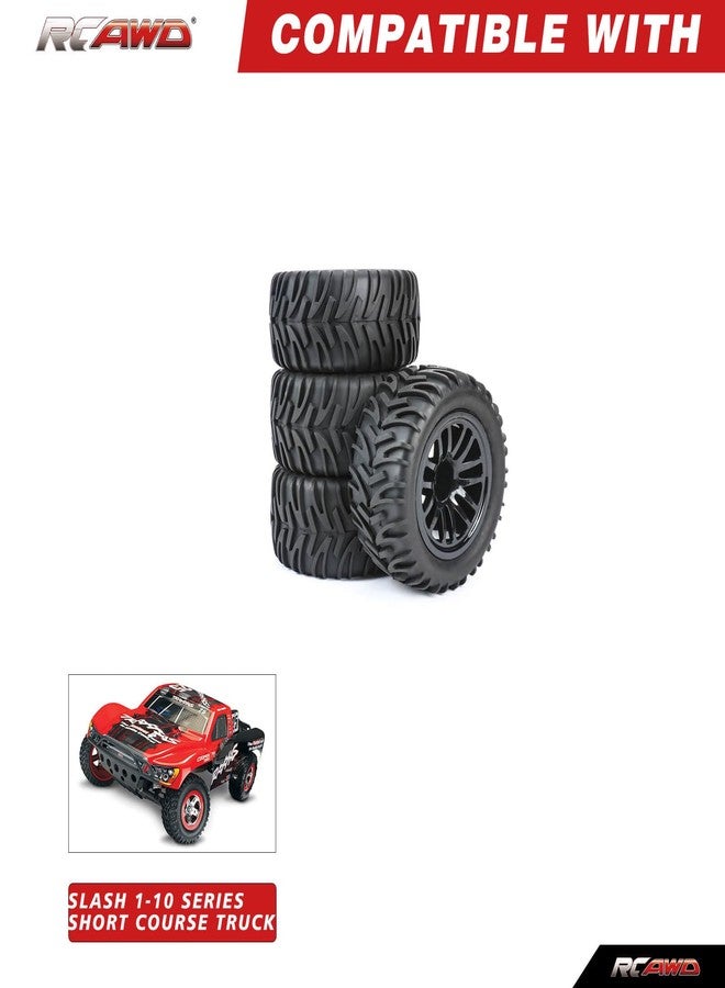 RCAWD 12mm Hex Adapter, Pre-Glued Wheel Tire Set for Slash 4X4 & Slash 2WD & Hosim & DEERC & LAEGENDARY 1/10 Monster Truck Upgrades Part LG-015BL - Image 2